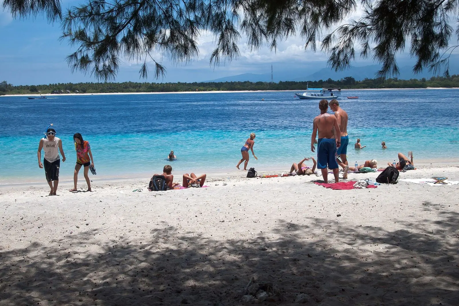 A white sand beach on Gili Trawangan