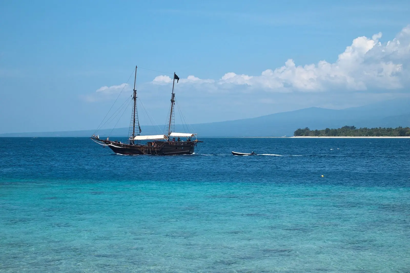 A sailing ship off the Gili Islands